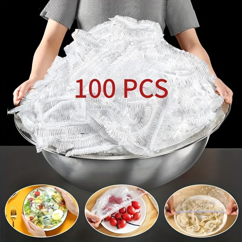 Disposable Food Cover - White Saran Wrap - 100/300/500pcs - Food Grade - Ideal for Fruit Fresh-keeping - Plastic Bag - Great for Home Kitchen, Picnic, BBQ - Kitchen Accessories