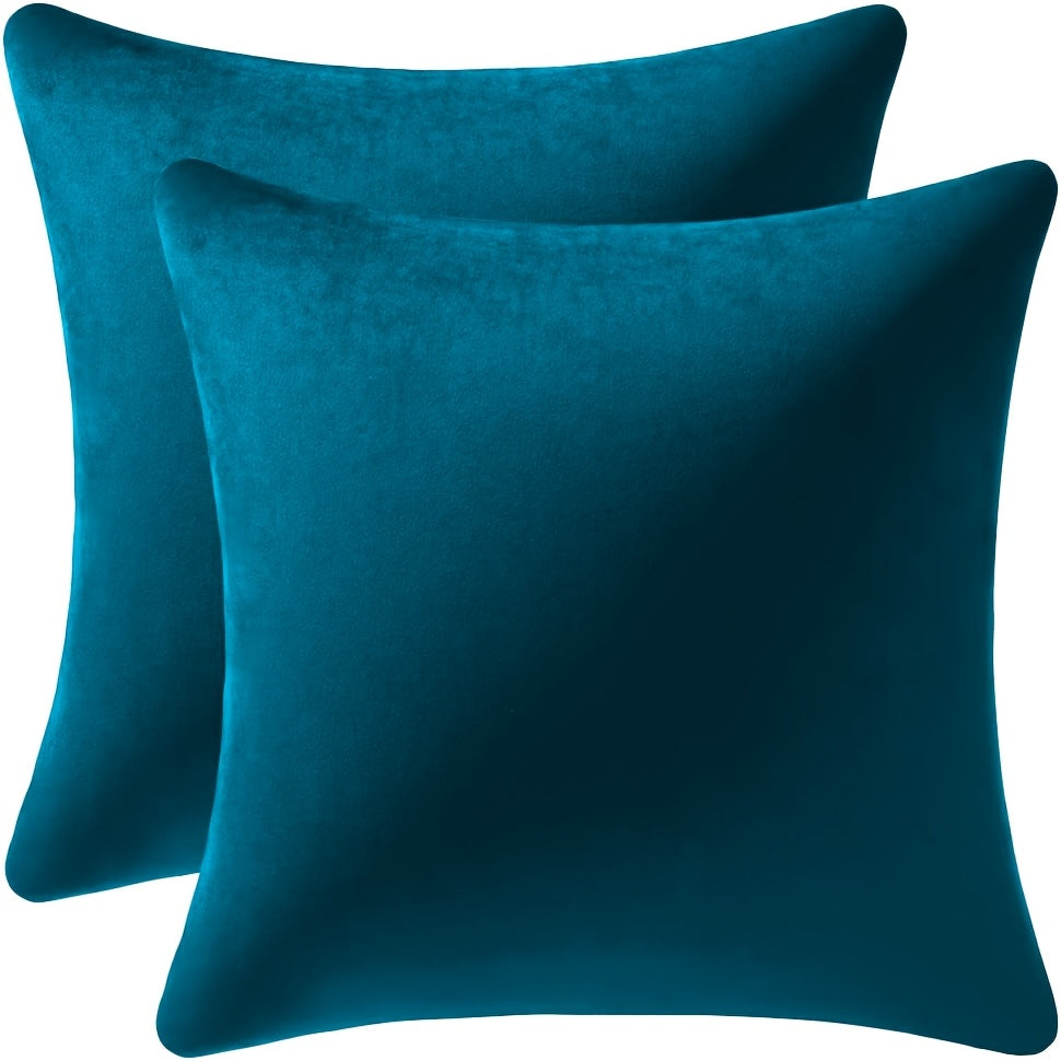 2 Velvet decorative pillow covers without insert, 45.72cm each, for sofa, bed, car, living room.