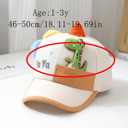 1pc Youngsters Duckbill Baseball Cap with Cartoon Dinosaur design, suitable for outdoor play for boys aged 1-3 years.