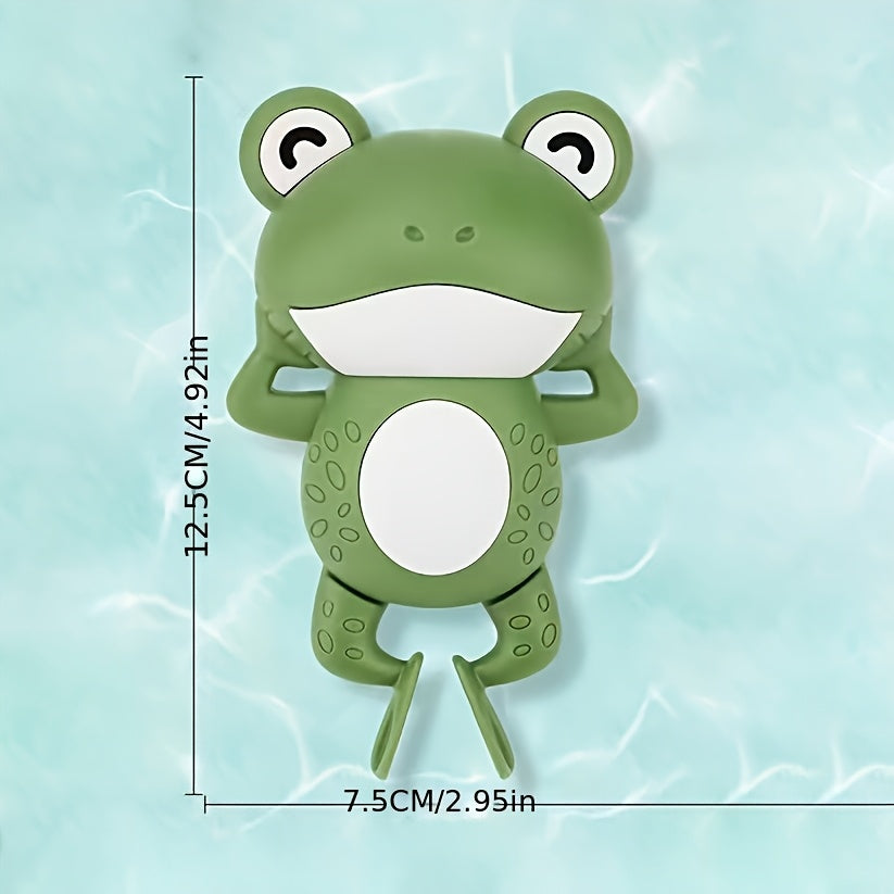 Frog swimming bath toy for youngsters playing in the water.