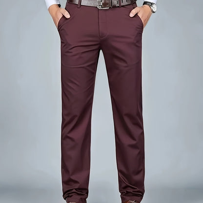 New casual formal pants for men, suitable for all seasons. Business style with trendy long trousers, fashionable and versatile elastic dress pants with a comfortable classic design for