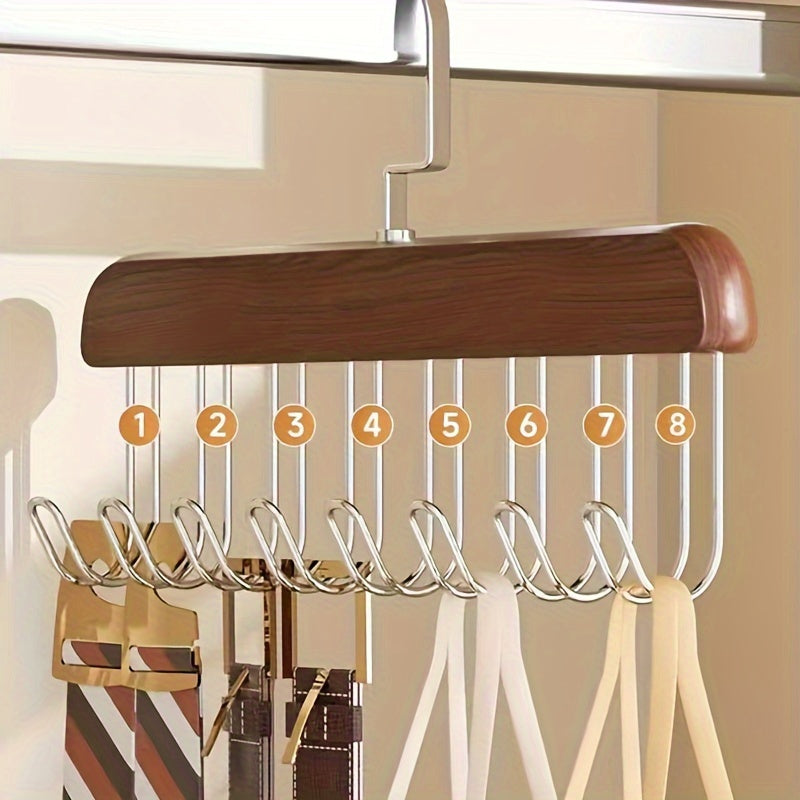 Versatile Solid Wood Underwear and Vest Hanger with Smooth Finish - Compact Sling Design for Organized Storage, Perfect for Home and Dorms, Clothing Hangers and Drying Rack in One