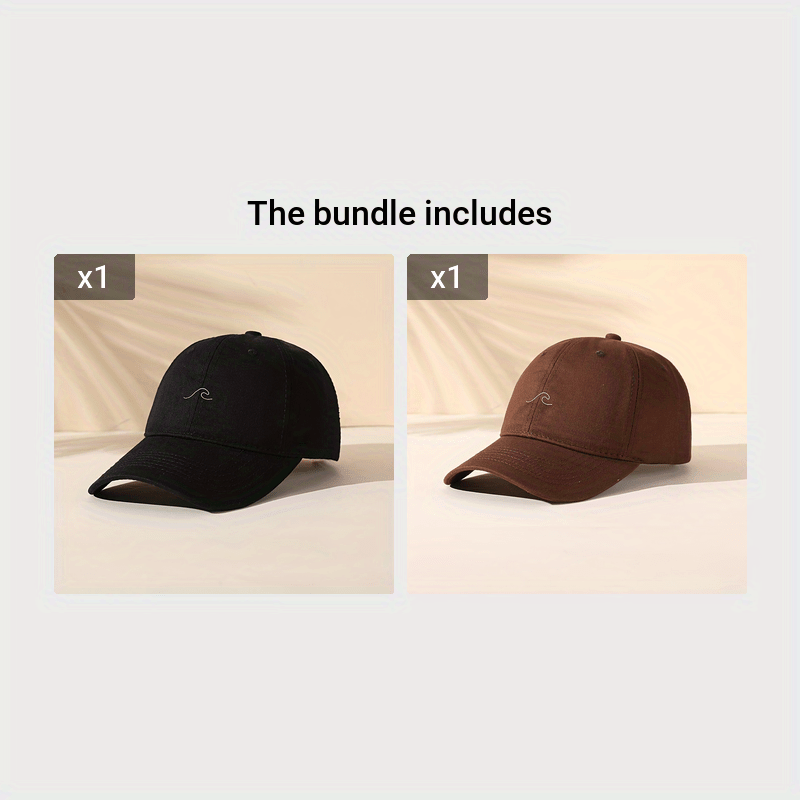 Men's adjustable black baseball cap with wave design for outdoor sports and casual wear.