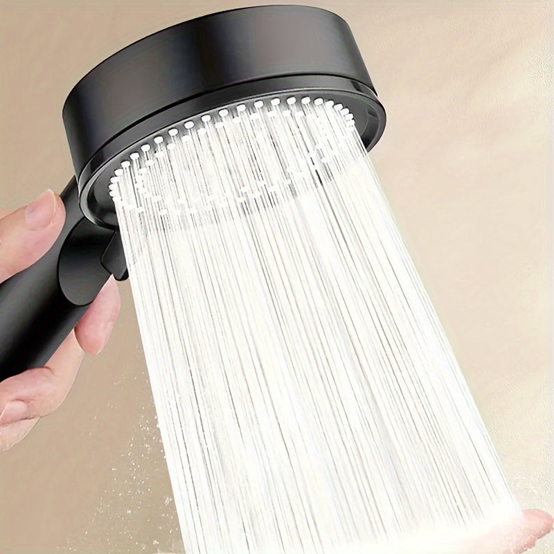 5-setting high-pressure shower head with adjustable flow, wall-mounted, silicone nozzles for better shower experience.