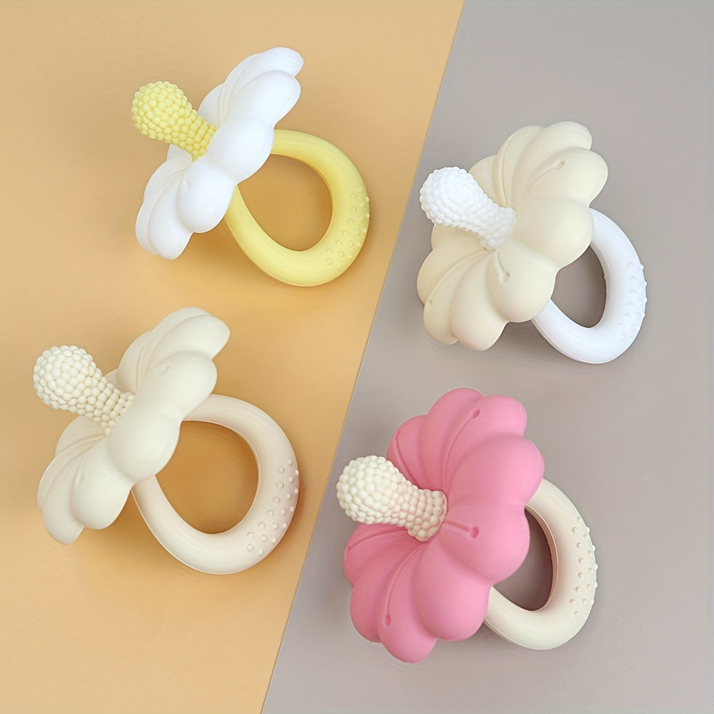 Easy for Babies to Hold Flower-Shaped Teething Toy Pacifiers, Perfect for Soothing Infant Teething