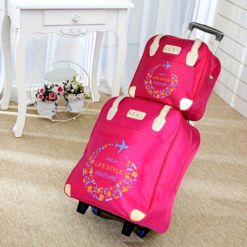 Lightweight large luggage case with shoulder storage bag, versatile duffle bags for women.