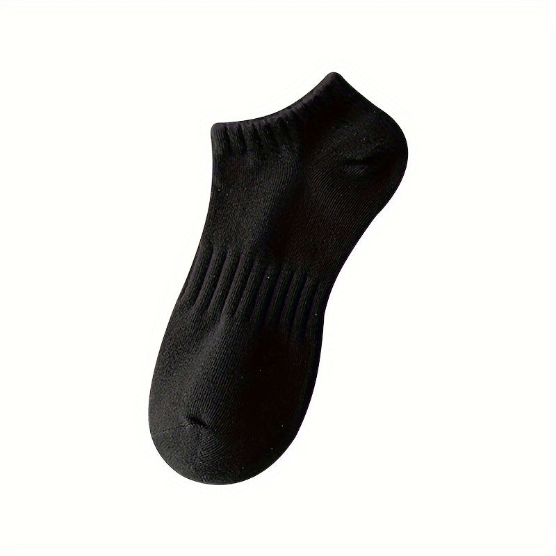 4 White Mid-Calf Socks: Soft, Stretchy Polyester Blend, Breathable Knit for Sports & Casual Wear, Ideal for Couples Matching