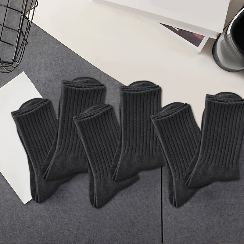 Men's Casual Business Socks - Breathable, Sweat Absorbing, Anti-odor Crew Socks for Summer