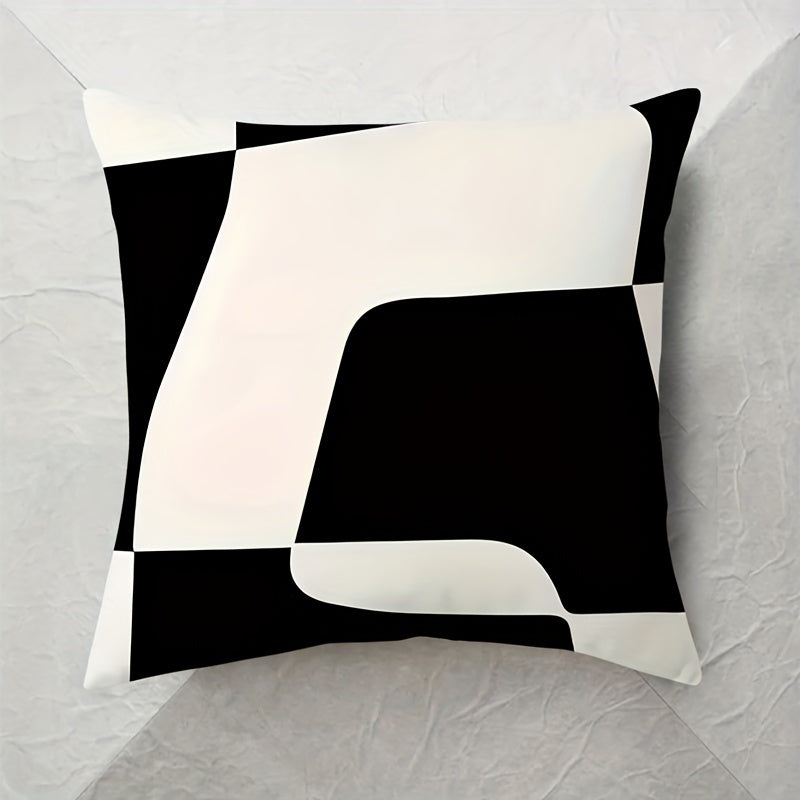 Upgrade your living space with our Modern Geometric Abstract Art Pillowcase. Featuring a stunning black and white design, this double-sided pillowcase is made from soft and durable fabric that will add a vibrant touch to your living room, bedroom, or