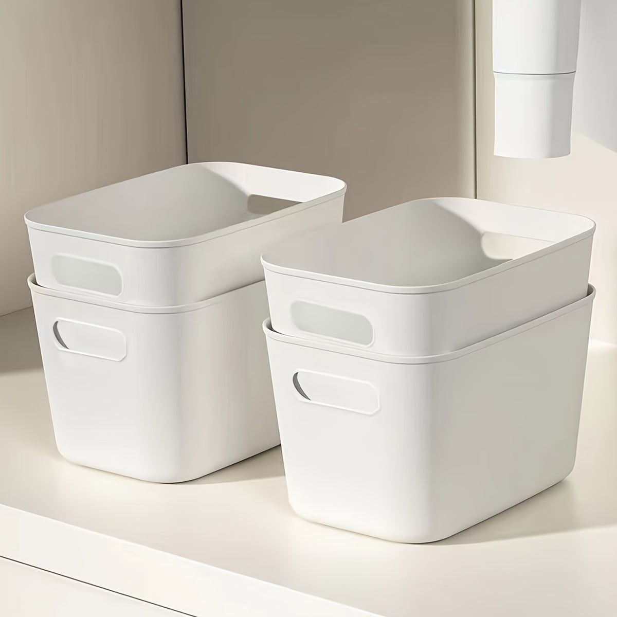 4-8 pieces of white storage boxes for children's toys, student dorm snacks, underwear, pantyhose, kitchen clutter, and more.