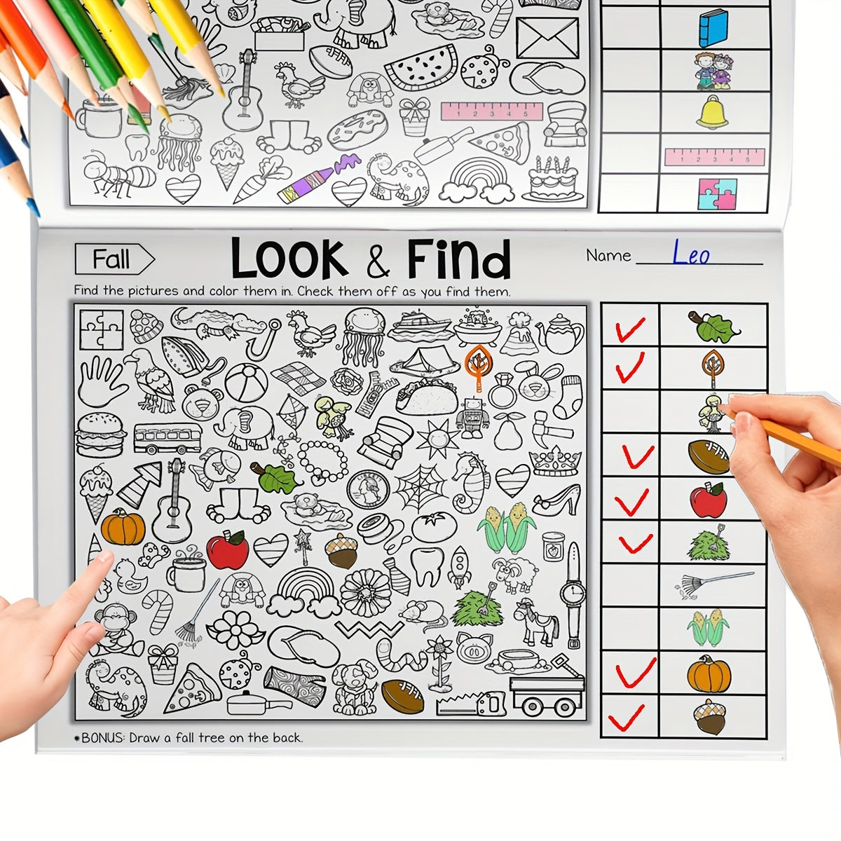 Discover hidden objects in this engaging book to improve kids' focus, attention, and observation skills.