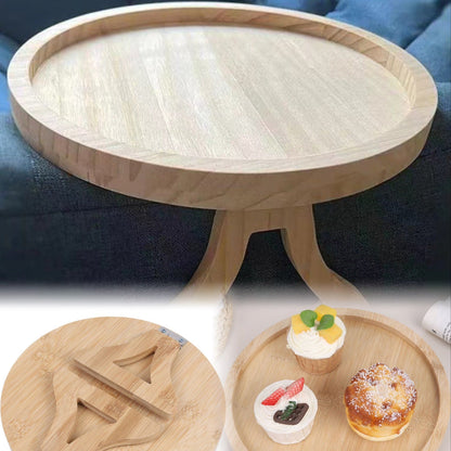 Bamboo/Wood Clip-On Table for Sofa Armrests and Recliners, Organizer Tray for Coffee, Snacks, and Electronics.