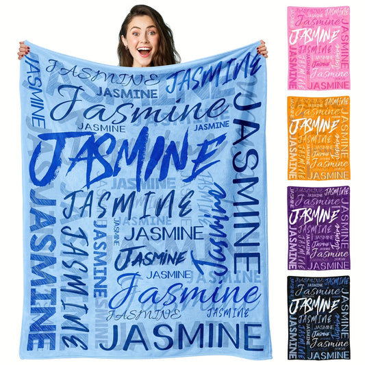 Stay Cozy with Your Own Name on This Soft and Warm Fleece Blanket - Ideal Holiday Gift for Loved Ones, Perfect for Naptime, Camping, and Travel