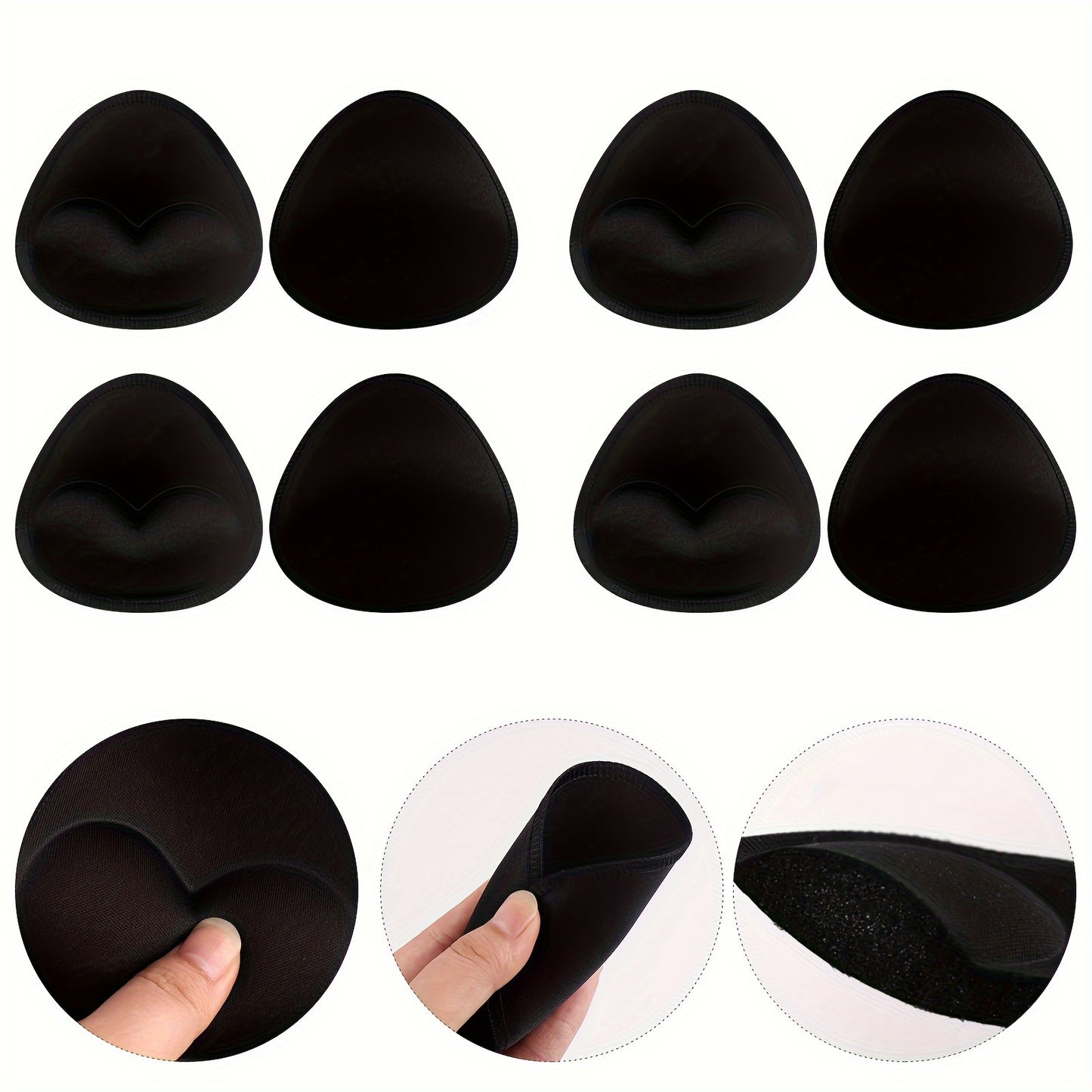 4 pairs of invisible anti-convex chest enhancer pads for women's lingerie and underwear.