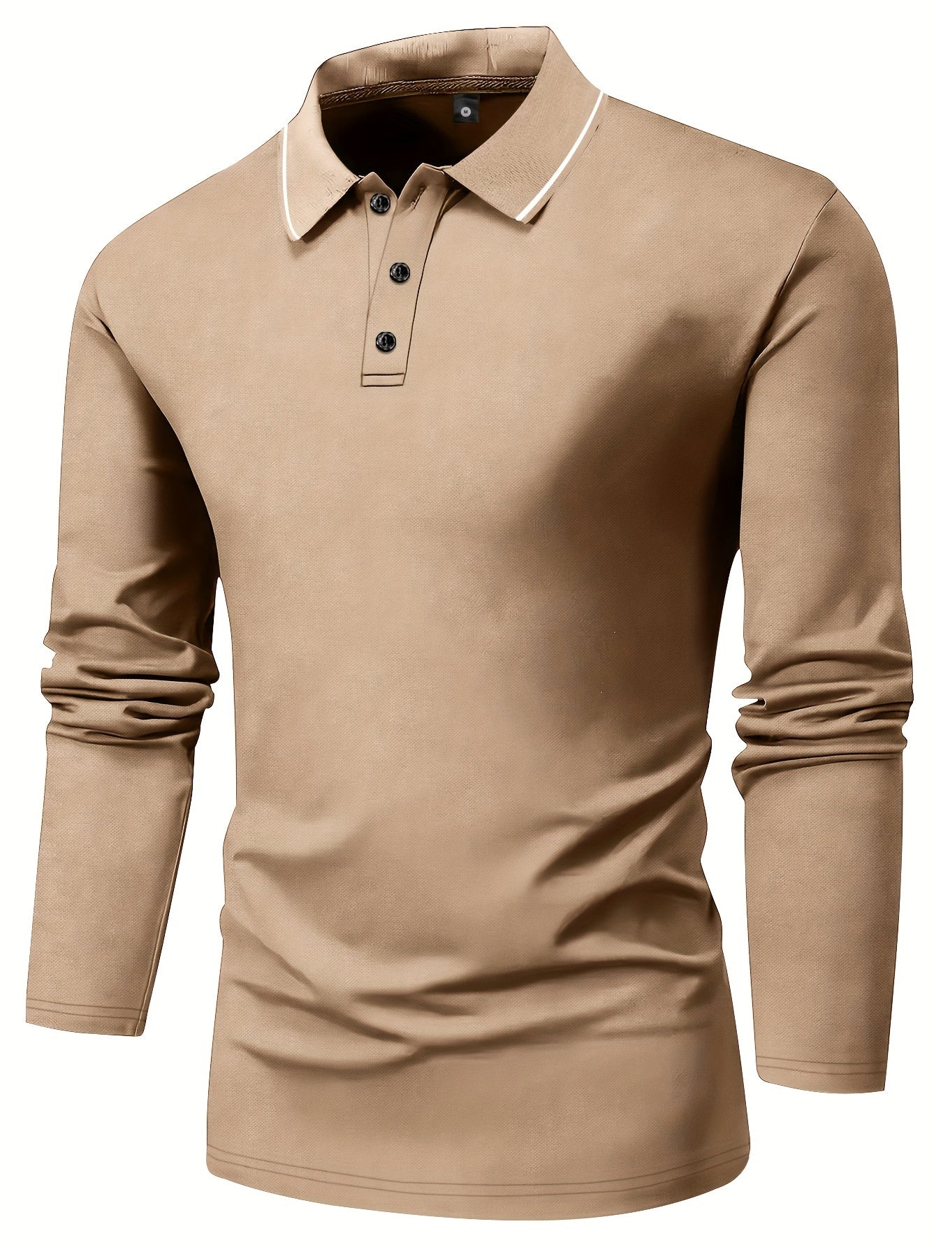 Men's casual long sleeve lapel shirt, breathable and comfortable for fall/winter in 400g fabric.