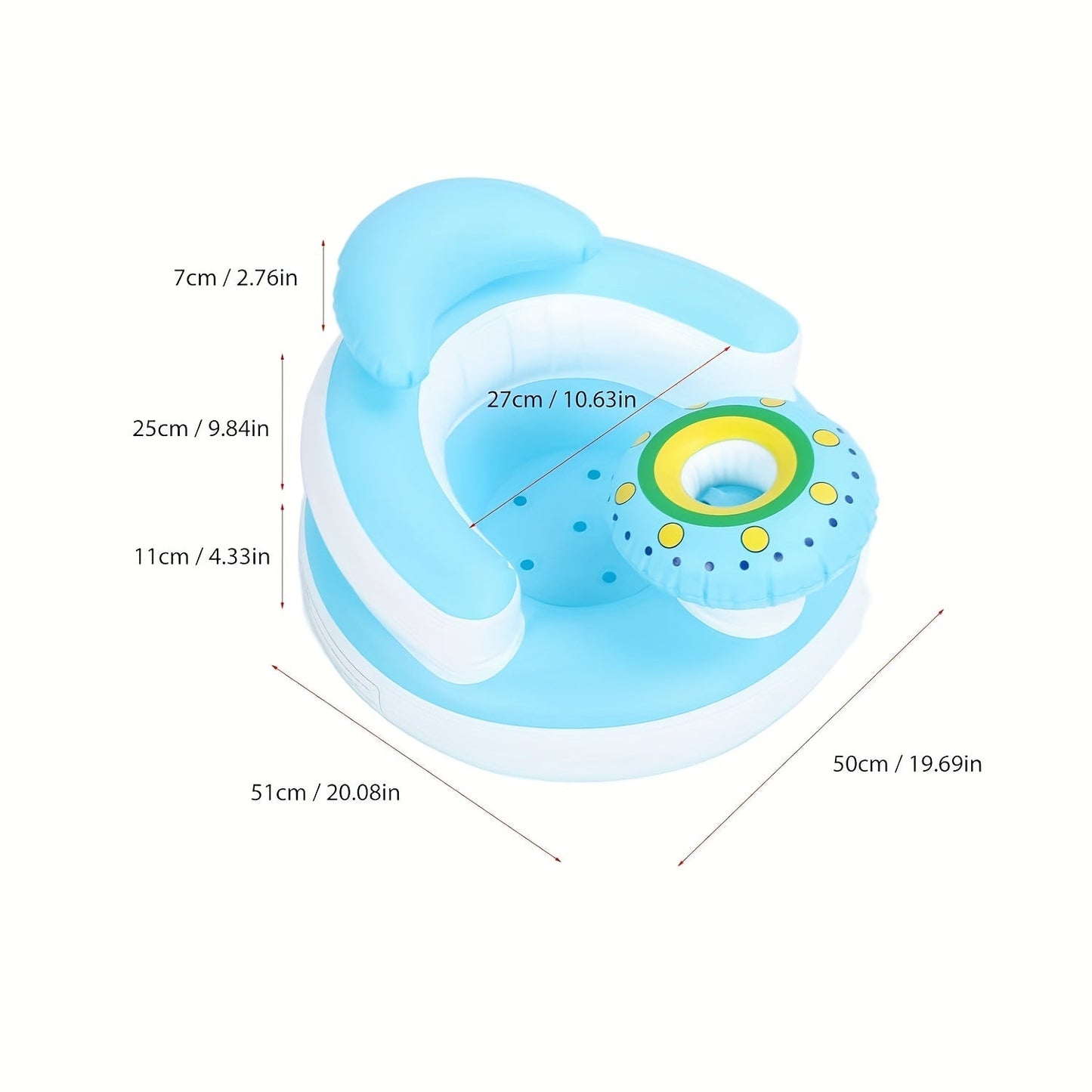 Inflatable Baby Chair by SUNGDOGIN with Integrated Air Pump, Made of PVC Material, Provides Comfortable Support for Toddlers 3 Months and Older, Ideal for Sitting and Playing During the Summer Months.