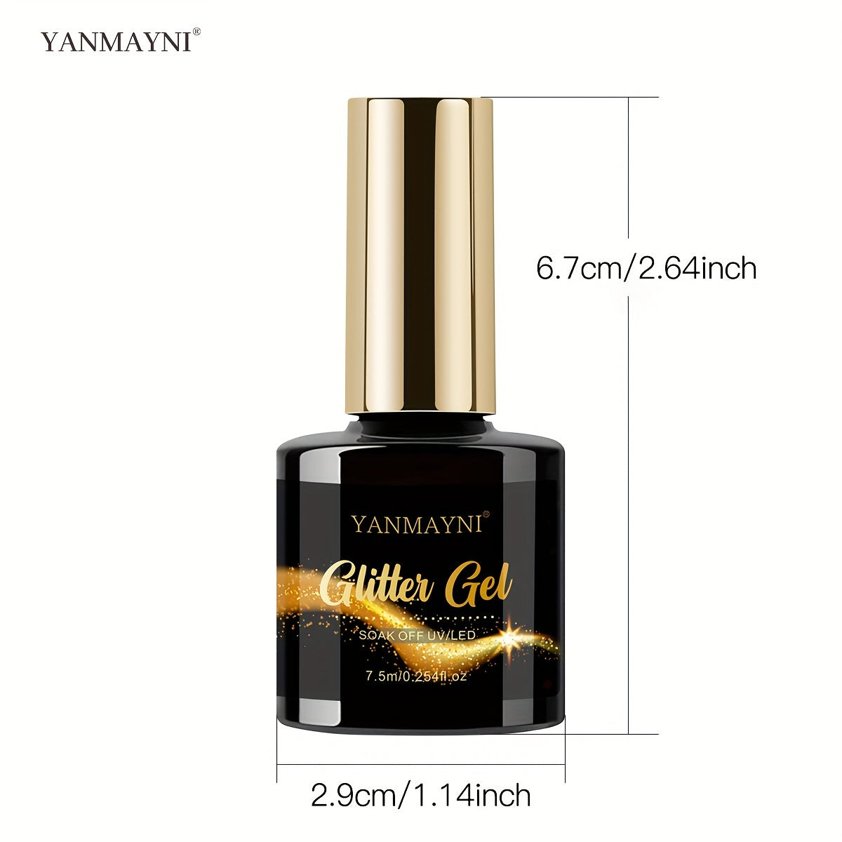 YANMAYNI Sparkling Reflective Glitter Gel Nail Polish - Disco DJ Style, Fragrance-Free, 7.5ml