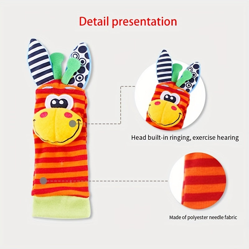 Infant Animal Wristband with Rattle, Watch, Socks, and Puzzle Toy for Babies