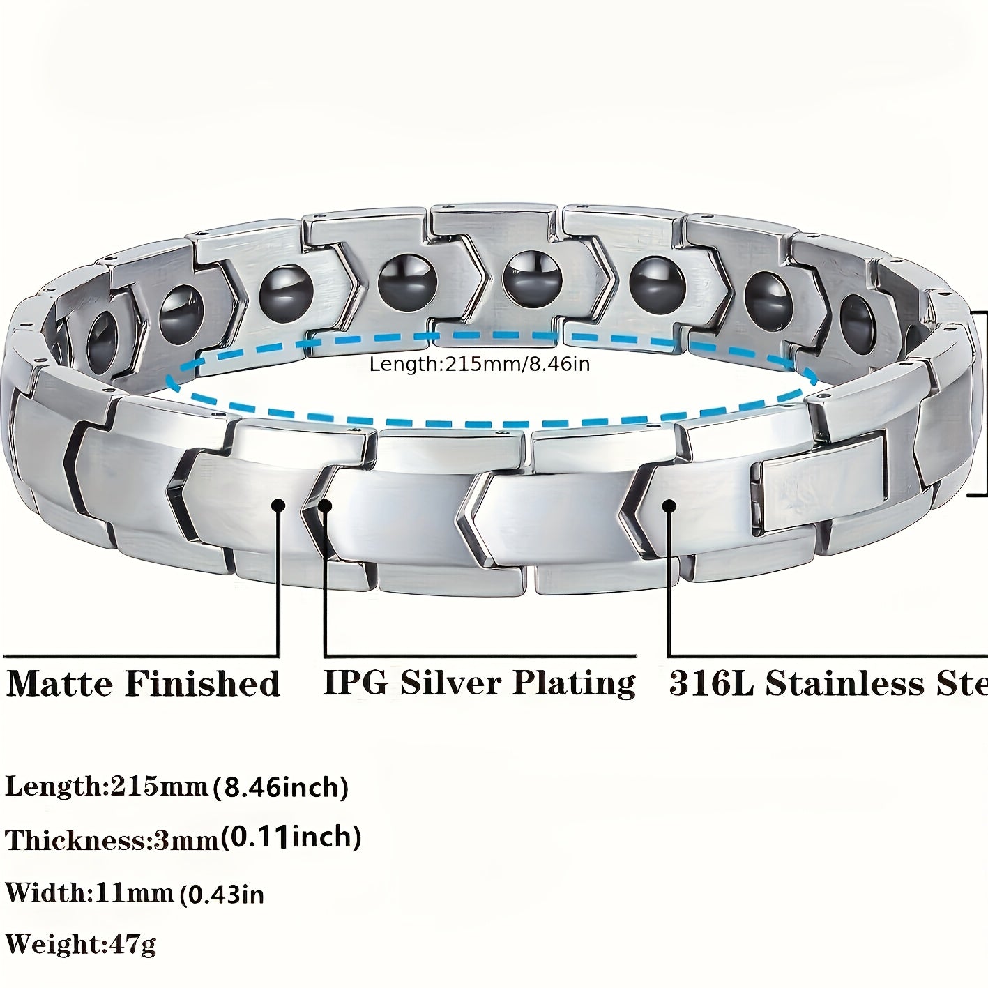 This chic titanium steel bracelet in its original steel color comes with detachable matching tools. Perfect for all occasions, from parties to everyday wear, this stylish accessory also makes a great holiday gift. The arrow-shaped design is