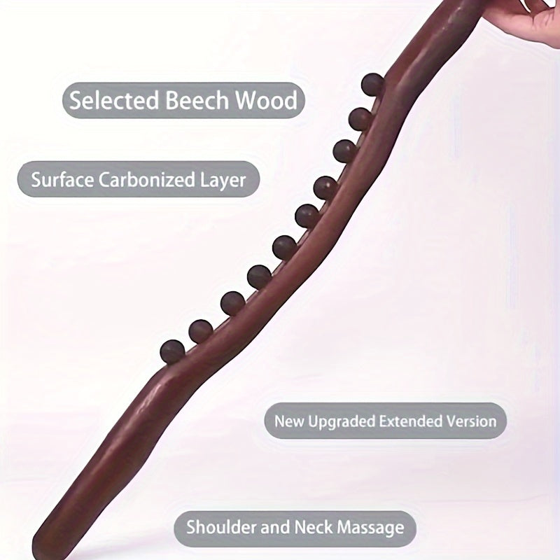 Professional body massage roller with 19 plastic beads, fragrance-free, hand-operated, battery-free, for full body massage.