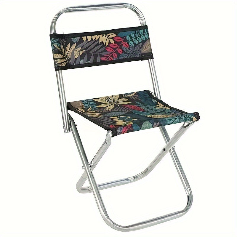 SMCONCERN Outdoor Folding Stool - 1 Piece, Sturdy and Portable Chair with Backrest, perfect for Camping, Picnicking, Travel, BBQ, Fishing - Square Shape, Lightweight and No need for Power, Mixed Color design, Made of Durable Cast Iron