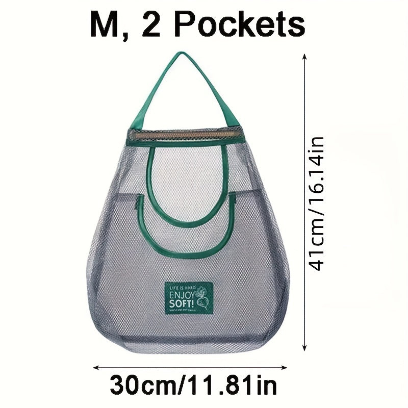 Mesh Kitchen Storage Bag with Large Capacity - Perfect for Hanging Fruits and Vegetables at Home or in Restaurants