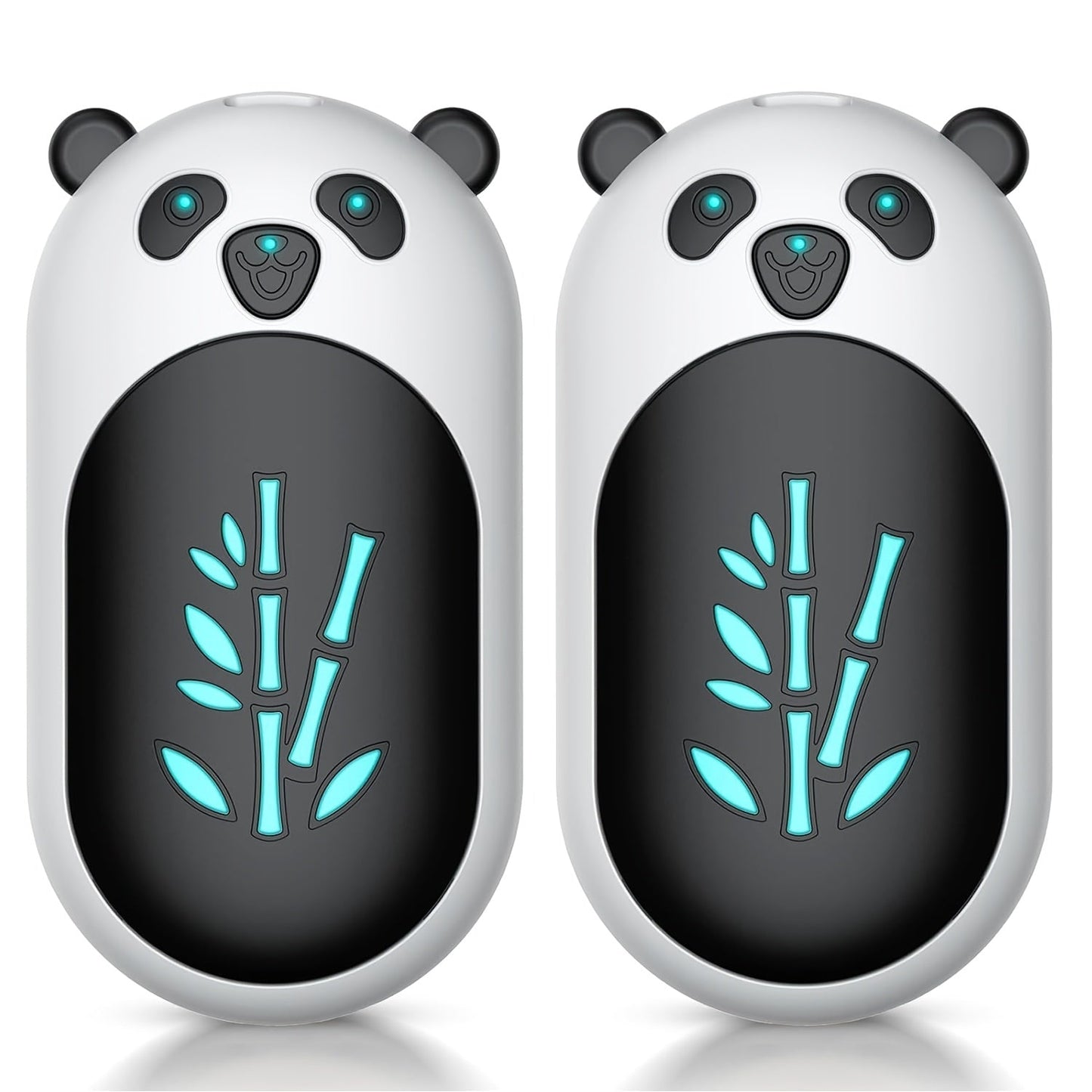 Set of 2 Rechargeable Hand Warmers, 3000mAh each - Providing Long-lasting Heat for up to 20 Hours. Portable Pocket Hand Warmers in White Panda design, suitable for Women and Men. Perfect for Outdoor Camping, Hunting Gear, and as Girls' Clothing