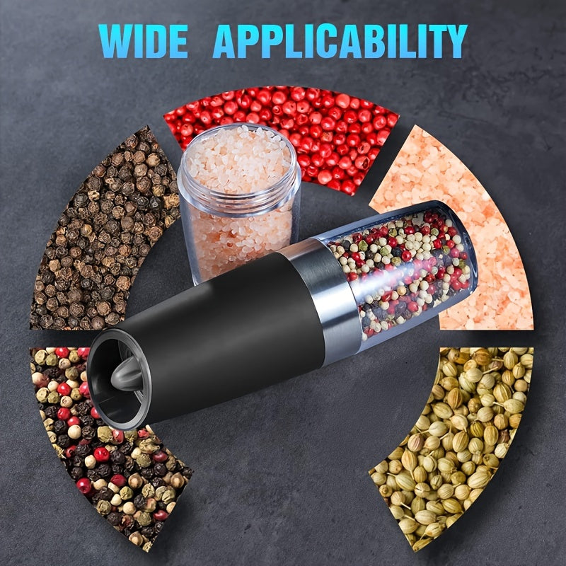 The Electric Salt and Pepper Grinder Set is a versatile kitchen tool that can grind either salt or pepper with adjustable coarseness. It is battery operated and features an LED light for easy use in low light settings. With its one-hand automatic