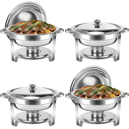 Stylish Stainless Steel Buffet Stove Set for Home Gatherings, featuring Detachable Cloche Stove and Round Insulation Stove