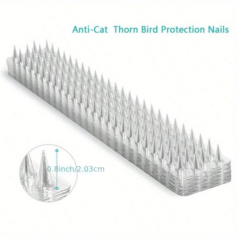 4pcs Outdoor Bird & Cat Repellent Spikes for Extended Protection with Pet-Safe Material, Easy Installation for Indoor/Outdoor Use to Keep Pigeons and Squirrels Away.