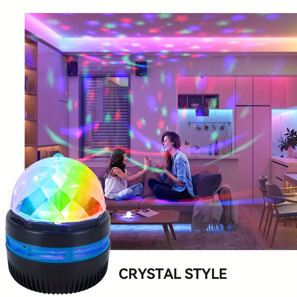 Светильник LED Galaxy Projector с вращающимся магическим шаром для спальни, вечеринки, USB-питание, современный дизайн, ABS-материал, динамические световые эффекты, 8x8x10.5 см, настольный проектор.