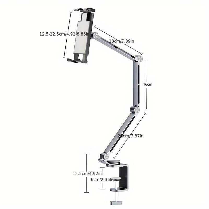 Aluminum alloy rotatable plate bracket for universal desktop computer support.