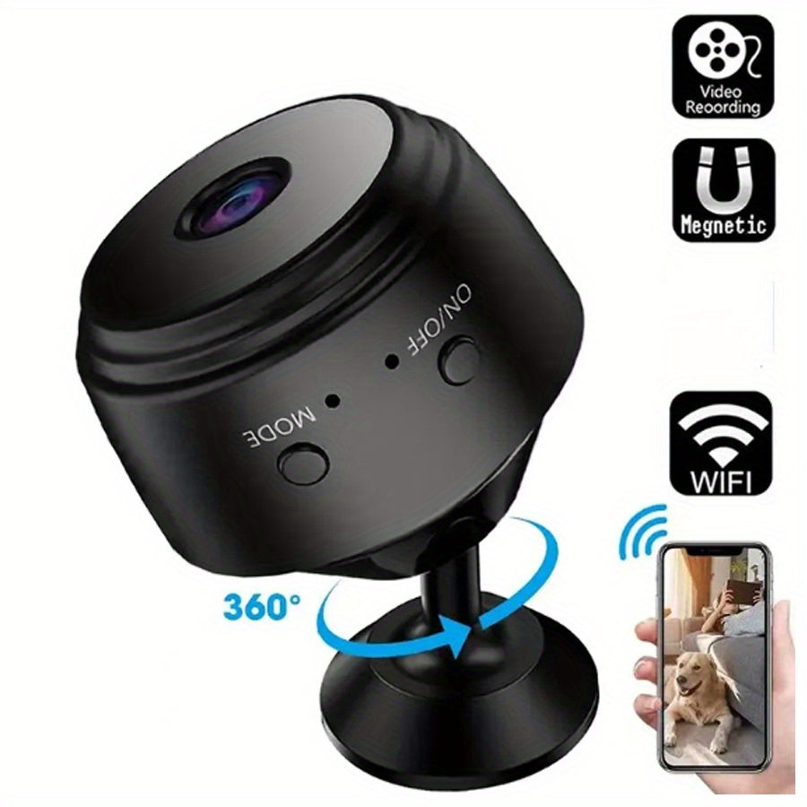 Get the 1pc OIMLYO 480P WiFi Security Camera for your smart home surveillance needs. This camera features a wide angle lens, mobile remote viewing, and a rechargeable lithium polymer battery. Made of ABS material, it has an irregular shape and offers