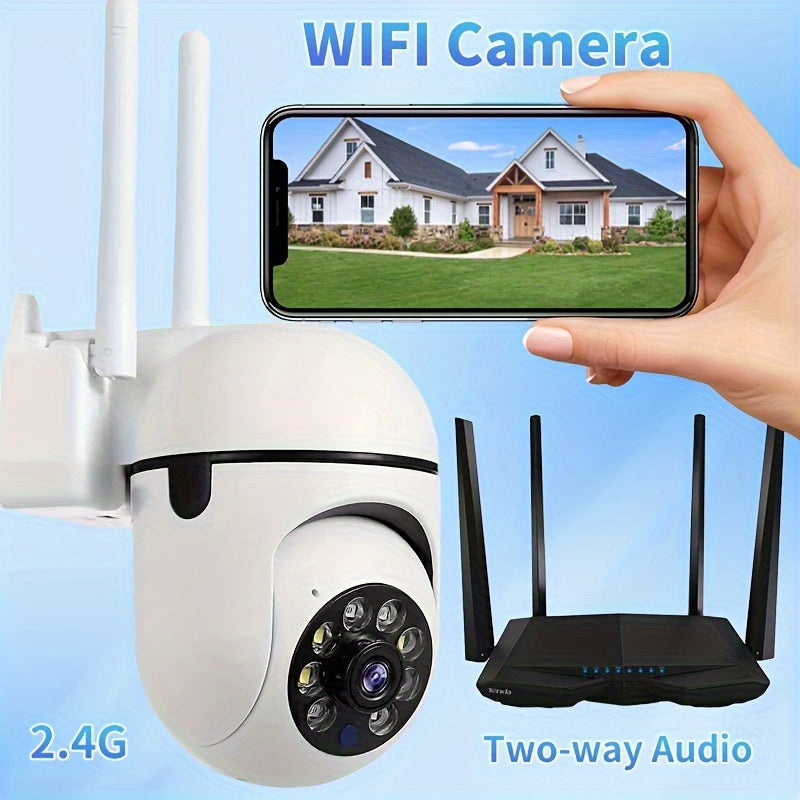 Monitor your home outdoors with the 1080P HD Wireless Home Security Camera. This camera features night vision, USB charging, and smartphone app control for easy monitoring.