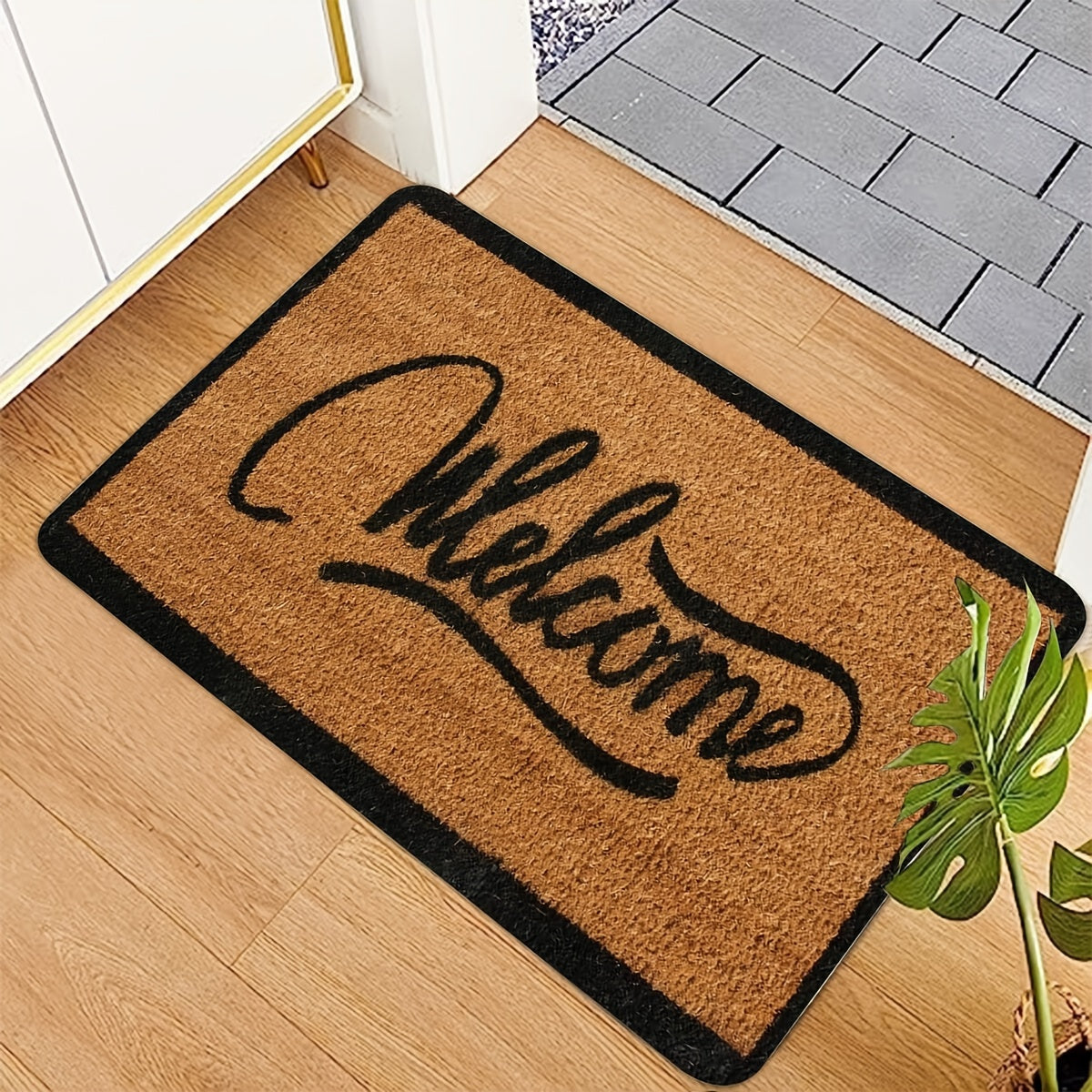 Introducing our Welcome Doormat made of durable polyester, featuring a rectangular design perfect for any entrance. This mat is water absorbent and quick-drying with a non-slip PVC backing to keep it securely in place. Easy to clean with hand wash only