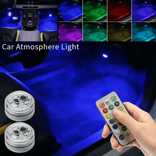 2/4 LED Car Interior Ambient Lights with Remote Control, Multi-Color Plastic Decorative Atmosphere Lighting