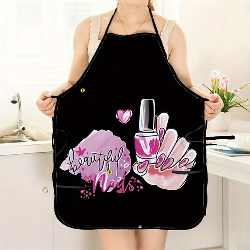 Colorful Design Vibrant Nail Polish Apron: 80cm x 60cm, Protective Kitchen Wear