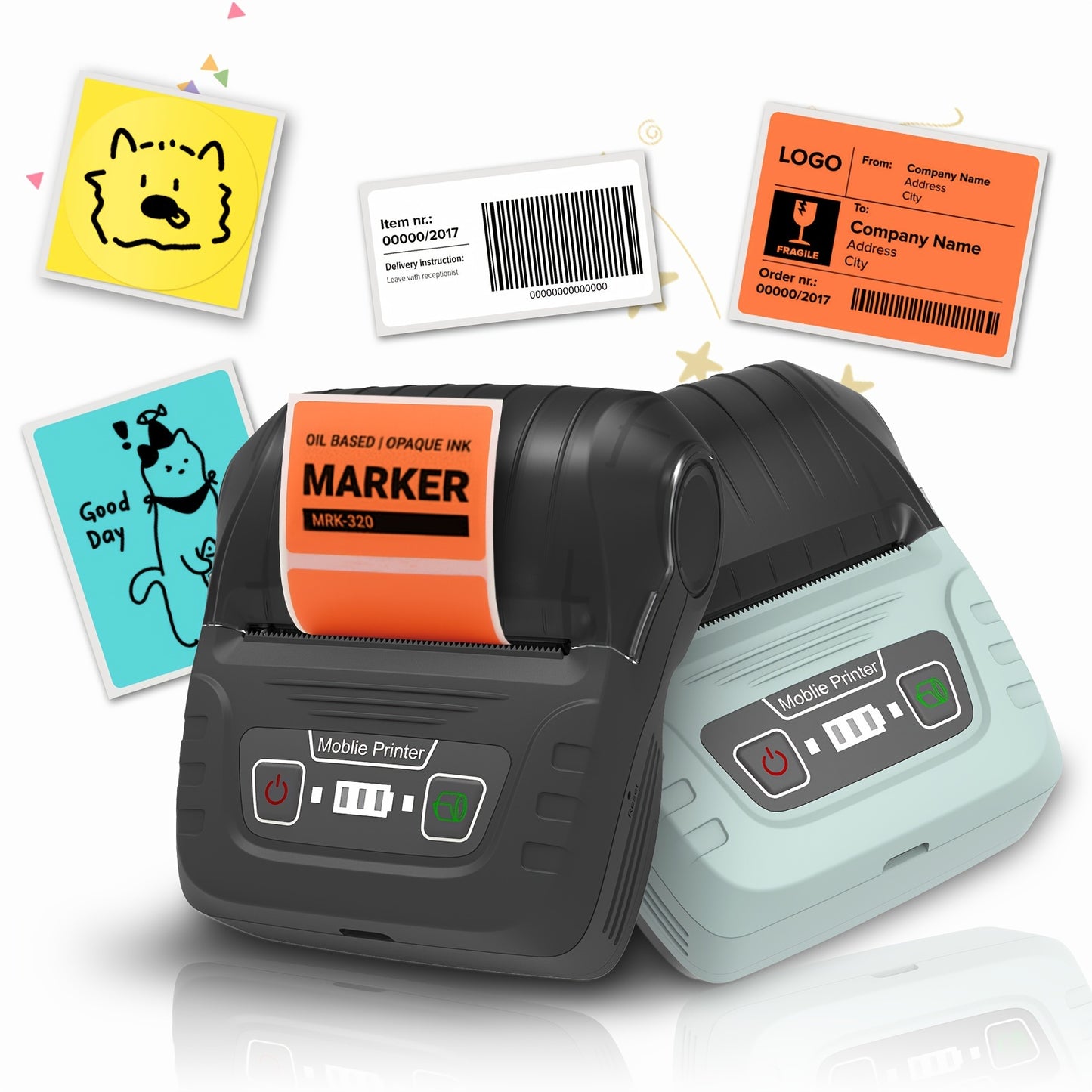 SinMARK SK58 Label Maker is a portable printer for small businesses, offices, and homes. It comes with a roll of 4030 paper.