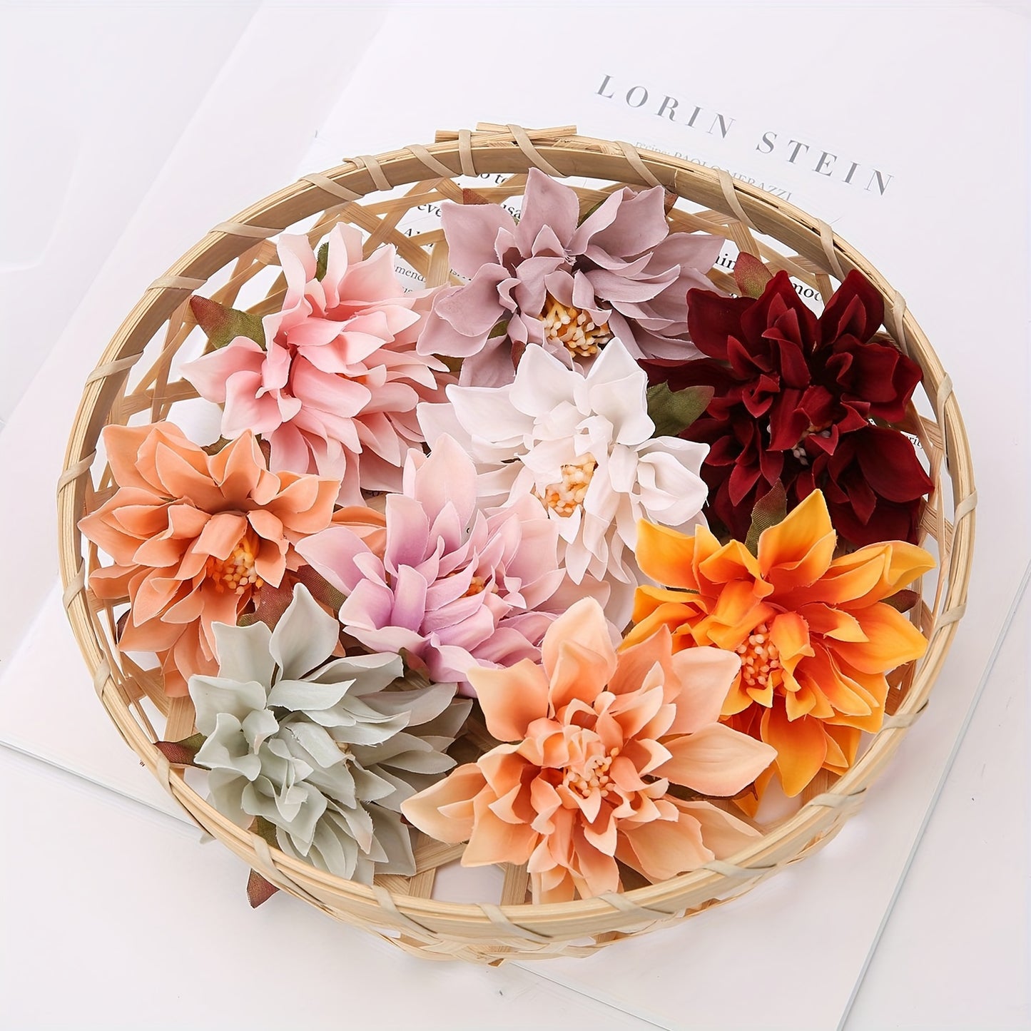 10 handmade Chrysanthemum head silk flowers for DIY home party favors and wedding decoration