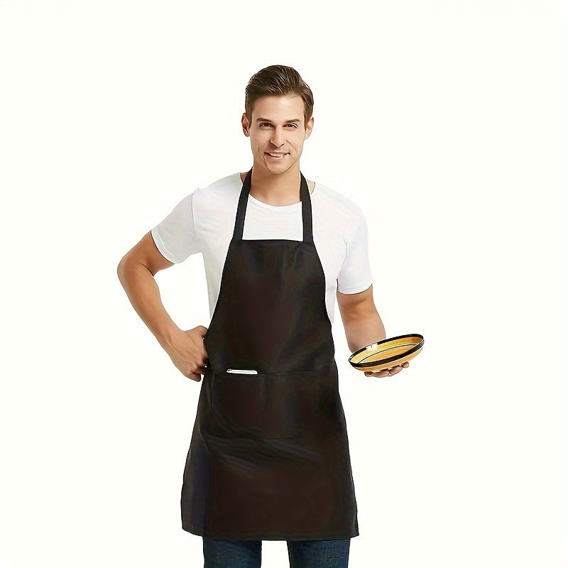 Adjustable canvas aprons with pockets - waterproof, stain-resistant, and comfortable for various uses, easy to clean.