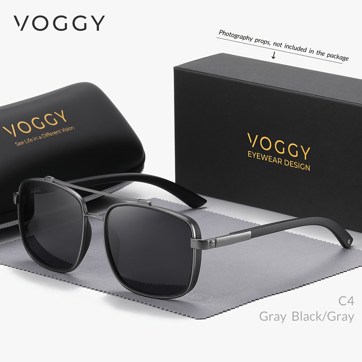 VOGGY Polarized Metal Fashion Glasses for Men & Women - Retro Style, Ideal for Sports, Driving, Cycling, Fishing, and Outdoor Adventures - Includes Black Case