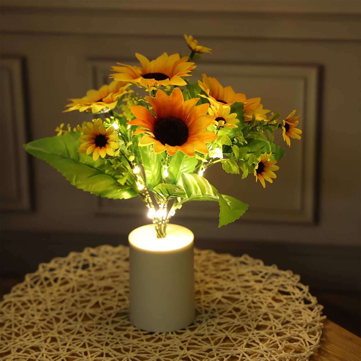 Sunflower Simulation Bouquet Night Light for Living Room and Bedroom, battery operated (batteries not included)