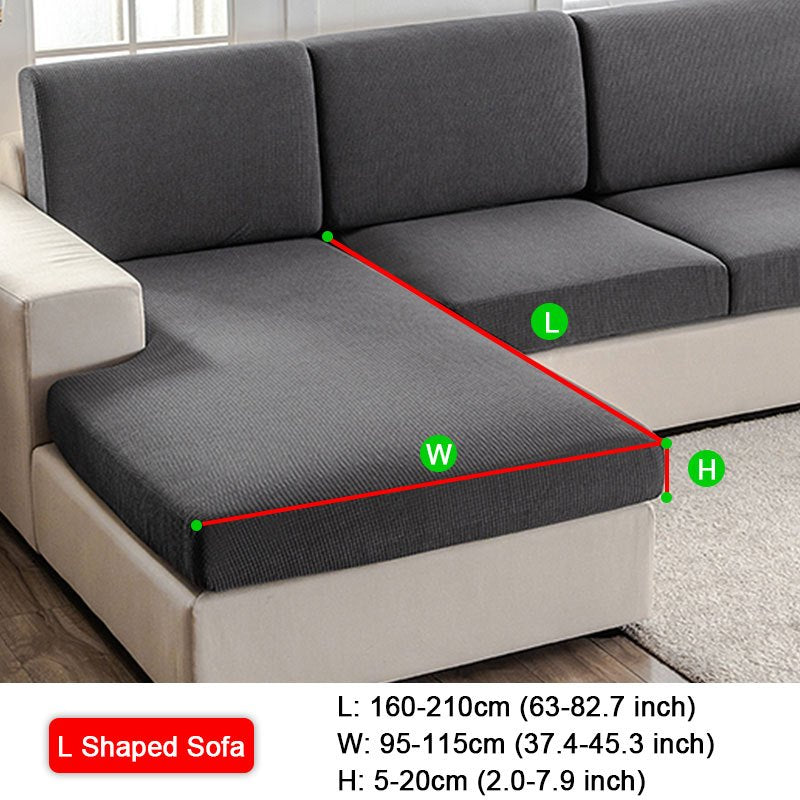 Waterproof Jacquard Sofa Slipcover protects furniture with elastic cover. Polyester material enhances home decor.