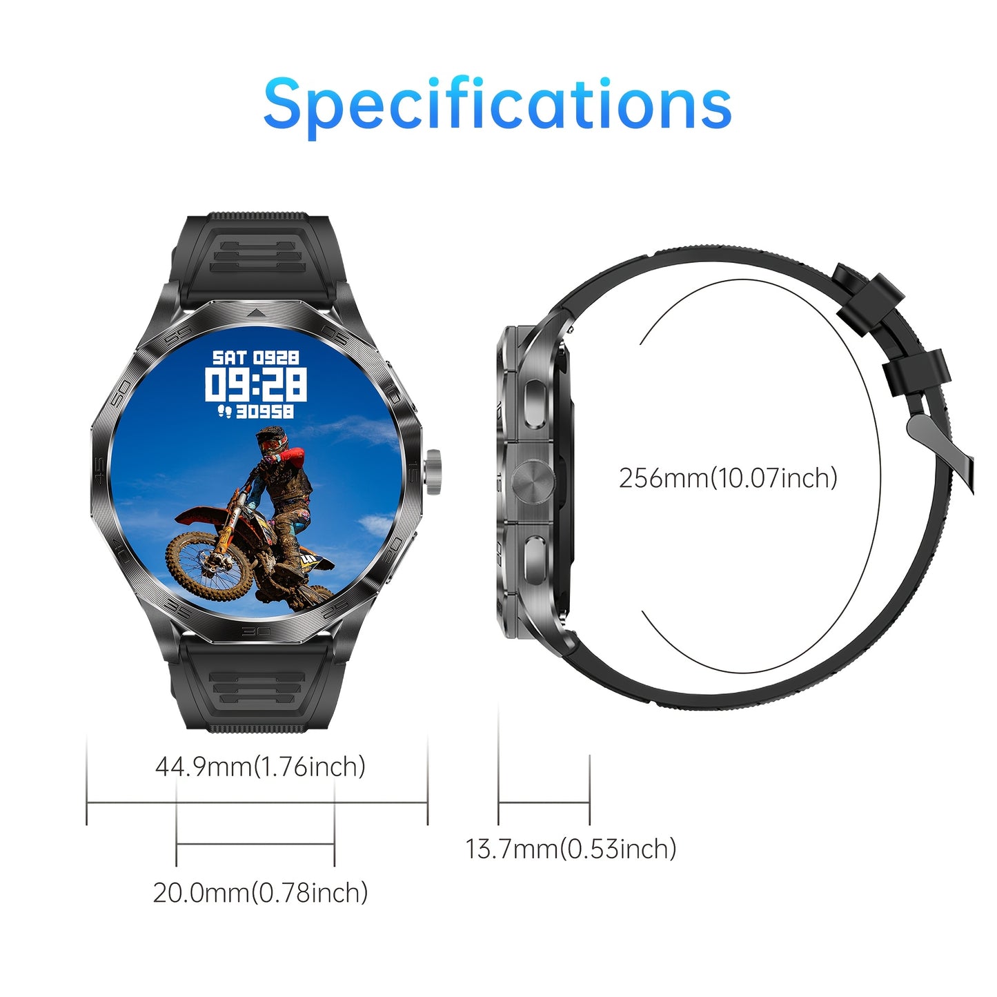 TIZOOP Smart Sports Watch with Dual Straps, Full Touchscreen, Multi-Sport Modes, Call & Text Alerts, Sleep Monitoring, Music Control, Weather Forecast, Sleek Design, Fitness Tracker