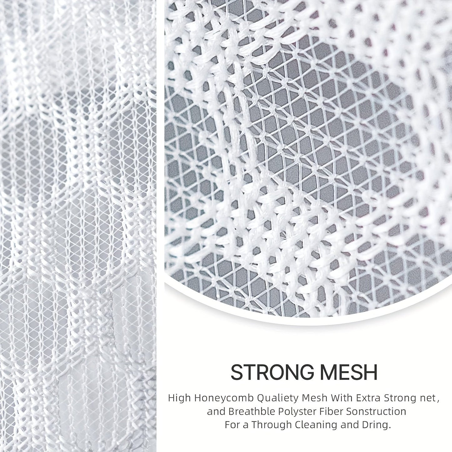 Honeycomb Mesh Laundry Bags, Set of 2 with Blue Handles - Size 30.48x20.32 cm. Made from Durable Polyester, perfect for washing delicate items such as socks, lingerie, and travel garments. Features a Zippered Non-Woven Fabric for easy machine washing. A