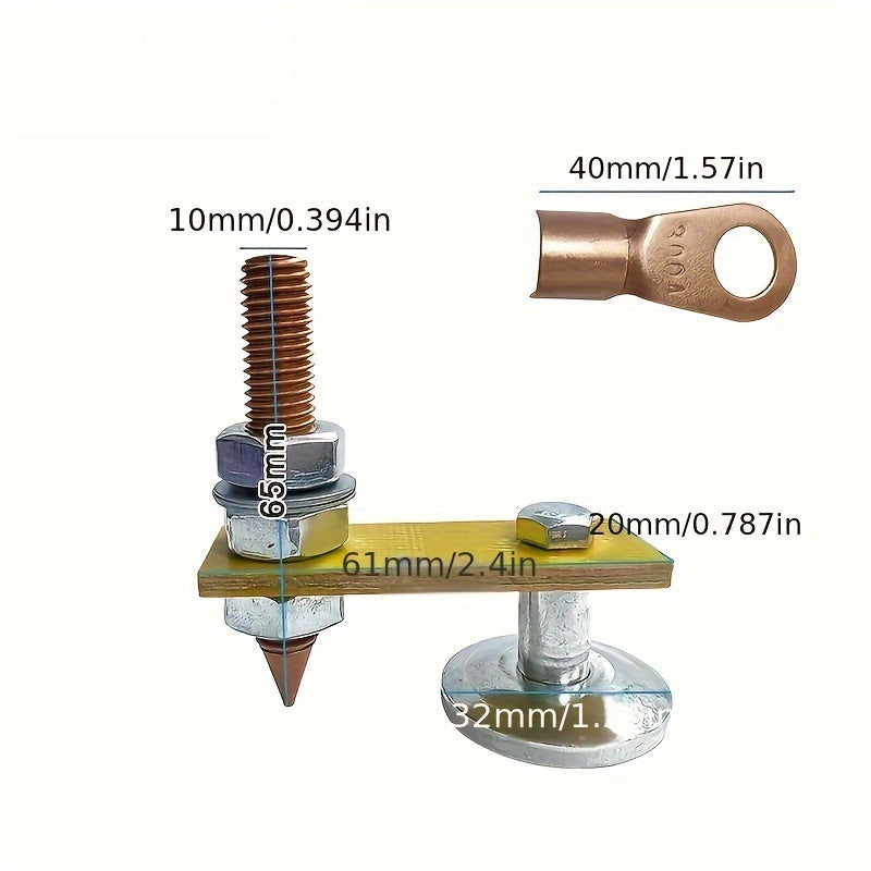 QvamillT Heavy-Duty Magnetic Welding Ground Clamp, Dual Head Design with Copper Tail, 3kg Pull Capacity, Green Insulation Wild Disk, Ideal for Sheet Metal Work.