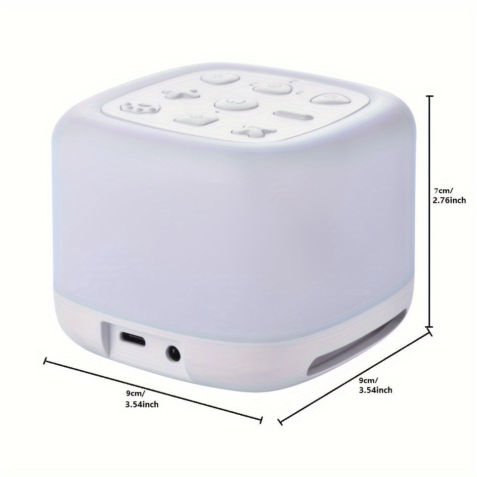 Sleep peacefully anywhere with our Rechargeable Portable Sleep Sound Machine. Featuring a 7 Colors Night Light, Wireless Speaker, and 40 Soothing Sounds including White Noise.