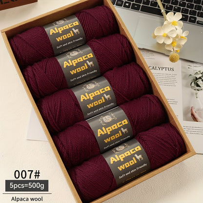 500G Alpaca Wool Yarn, 245 Thick Knitting Needles, Multi-Colored Kit for Autumn and Winter Fashion DIY Projects. Includes Yarn for Sweaters, Cardigans, Scarves, Hats, Gloves, Pants, and