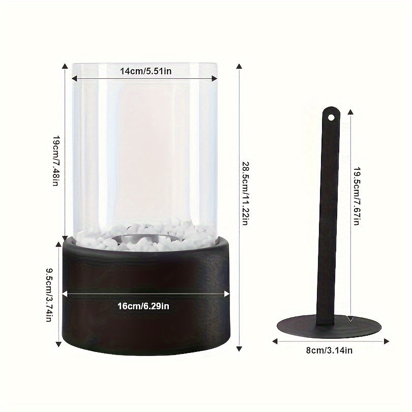 One piece of the Desktop Alcohol Fireplace Light is a portable outdoor metal fireplace light. This indoor stainless steel small portable heating stove features a round glass design, creating a cozy patio atmosphere fireplace that is perfect for home