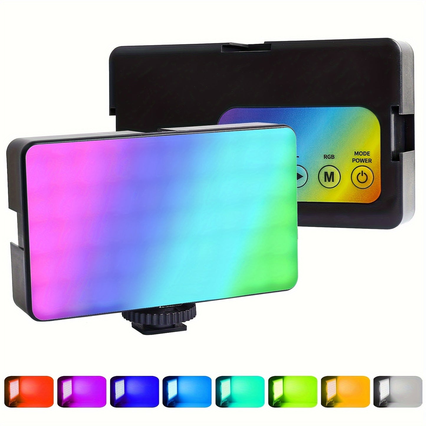 ZOMEI WL-R2 RGB LED Video Light is a portable and rechargeable camera light panel with adjustable color, temperature, and brightness for vlogging, photography, and live streaming.